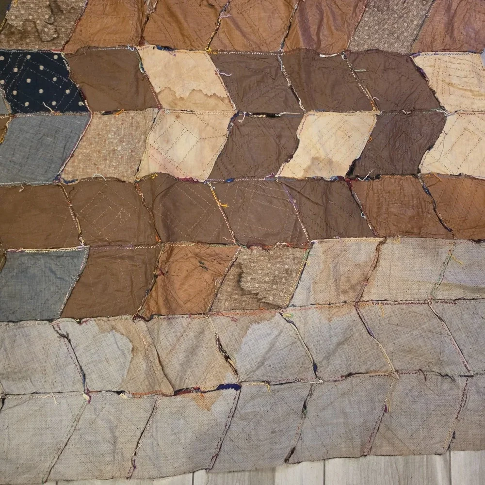 OOAK antq/vtg crazy quilt top  60x64( Unfinished )